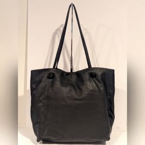 Eileen Fisher Pebbled Leather Hobo Shoulder Bag in Black